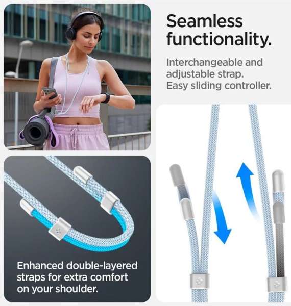 Spigen Universal Cross Body Strap 2 1 Pack Mute Blue