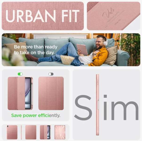 Spigen Urban Fit iPad Air 11" 2024 Rose Gold