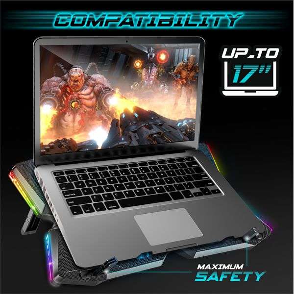 Spirit Of Gamer Airblade 500 RGB Notebook hűtő Black