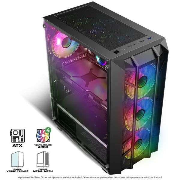 Spirit Of Gamer Rebel NX Tempered Glass Black