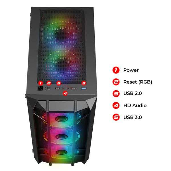 Spirit Of Gamer Rebel NX Tempered Glass Black