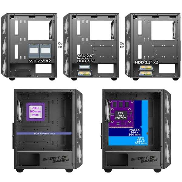 Spirit Of Gamer Rebel NX Tempered Glass Black
