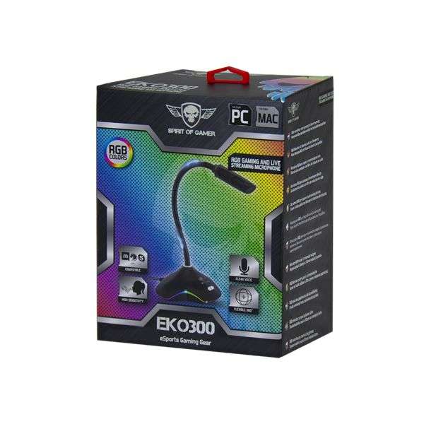 Spirit Of Gamer EKO300 RGB USB microphone Black