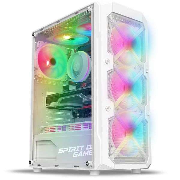 Spirit Of Gamer Rebel XT Tempered Glass White