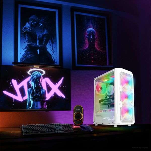 Spirit Of Gamer Rebel XT Tempered Glass White