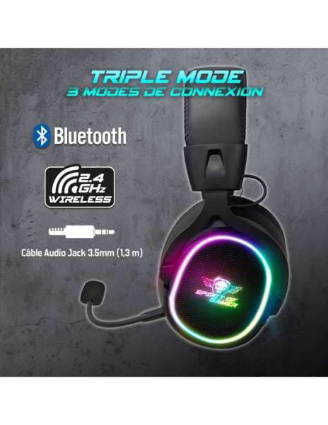 Spirit Of Gamer XPERT XH1200 Wireless Bluetooth RGB Gaming Headset Black