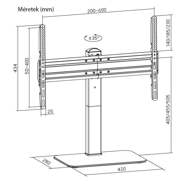 Stansson WM-3770 TV Wall mount 37"-70" Black