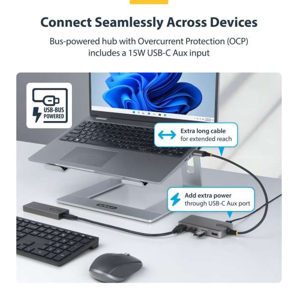 Startech 5-portos USB3.2 HUB Space Gray
