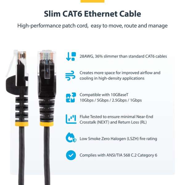 Startech CAT6 U-UTP Patch Cable 0,25m Red