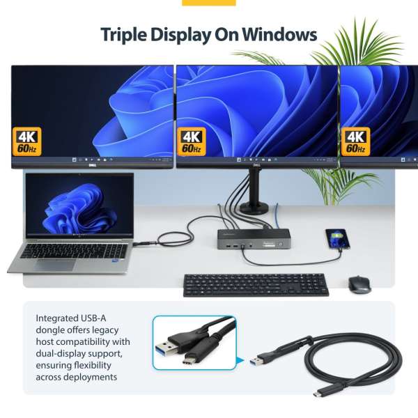 Startech DK30C2DPEPRUE Triple-Monitor USB-C Docking Station