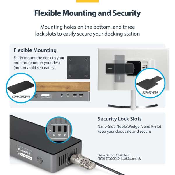 Startech DK30C2DPEPRUE Triple-Monitor USB-C Docking Station