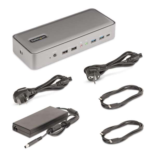 Startech Dual-Laptop USB-C KVM Docking Station Space Gray