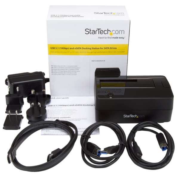 Startech SDOCKU313E Single Bay USB 3.1 / eSATA to SATA Hard Drive Docking Station Black