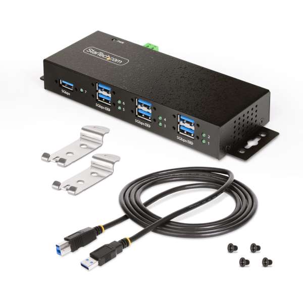 Startech 7-portos USB3.7 HUB Black