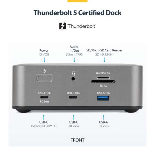 Startech Thunderbolt 5 Universal Docking Station Space Gray
