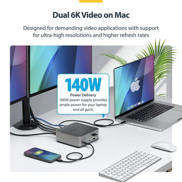 Startech Thunderbolt 5 Universal Docking Station Space Gray