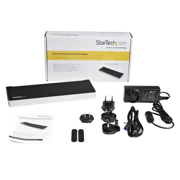 Startech Triple Monitor USB 3.0 Docking Station with 2x 4K DisplayPort & HDMI - 5 Port USB-A Hub