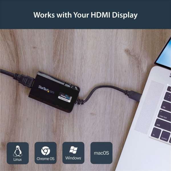 Startech USB 3.0 to HDMI Adapter cable Black
