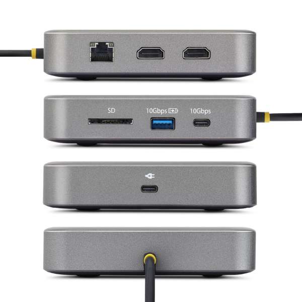 Startech USB-C Docking Station Dual 4K 60Hz HDMI compatible with MacBook Pro (M1/M2/M3/M4) and Windows USB-A/USB-C 10Gbps Hub 100W Power Delivery Grey