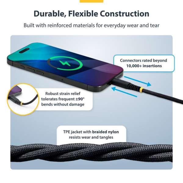 Startech USB2.0 USB-C charging cable 1m Black