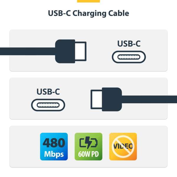 Startech USB2.0 USB-C charging cable 1m White