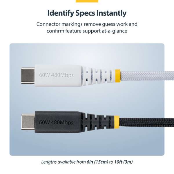 Startech USB2.0 USB-C charging cable 1m White