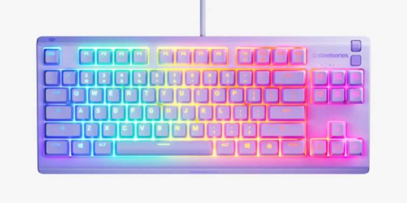 Steelseries Apex 3 TKL Gaming Keyboard Lavender UK