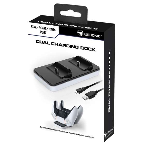 Subsonic PS5 Controller Dual Charging Station White/Black