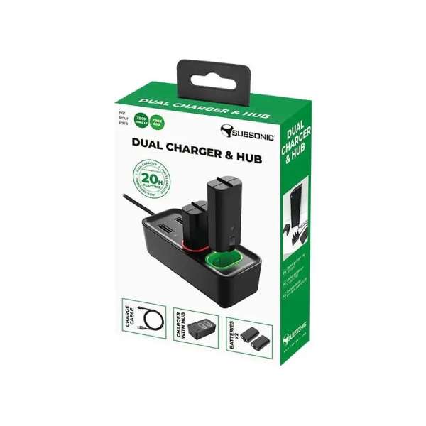 Subsonic Xbox Controller Charging Station Black