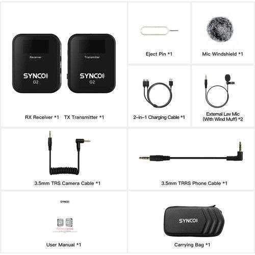 Synco WAir-G2 (A1) Portable Wireless Microphone Black