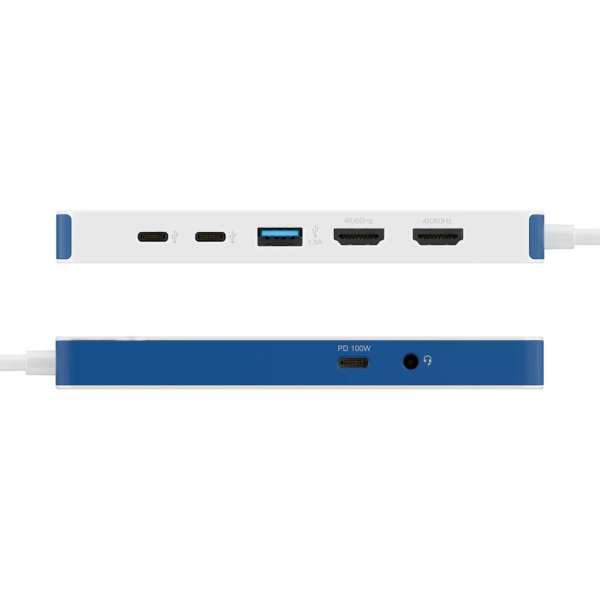 Targus HyperDrive® Flex 9 Port Dual 4K HDMI Dock White/Blue
