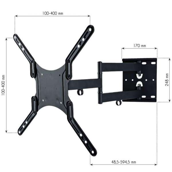 TECHLY 23-55" Universal LCD TV Wall Mount Bracket Black