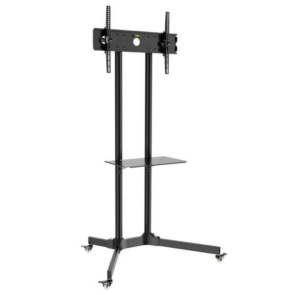 TECHLY 30"-65" Floor Trolley with Shelf Support LCD / LED / Plasma Black