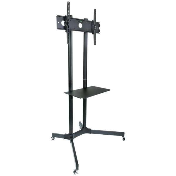 TECHLY 30"-65" Floor Trolley with Shelf Support LCD / LED / Plasma Black