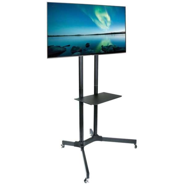 TECHLY 30"-65" Floor Trolley with Shelf Support LCD / LED / Plasma Black