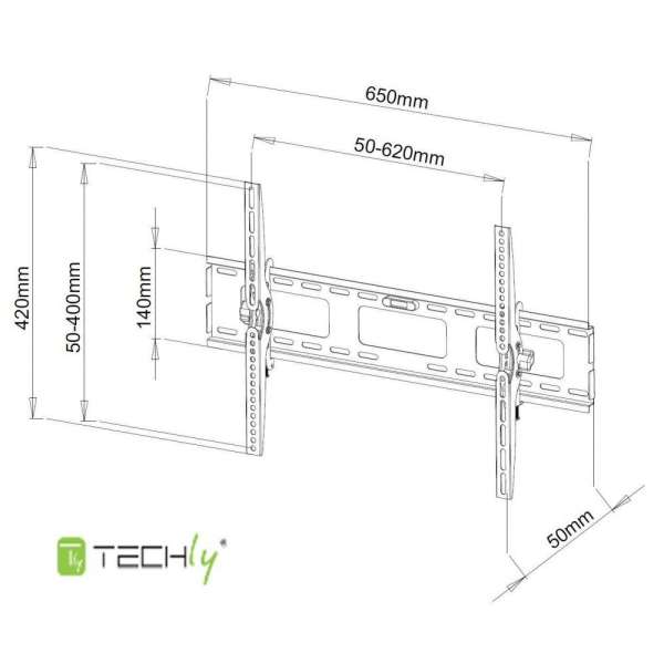 TECHLY 40"-65" Wall Bracket for LED LCD TV Tilt Black