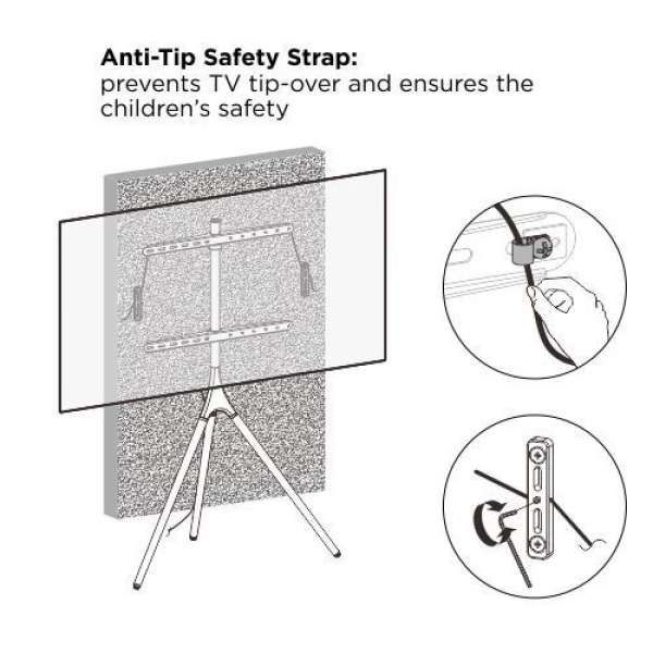 TECHLY 45"-65" Tripod Floor Stand for LCD / LED / Plasma TV Brown/Black