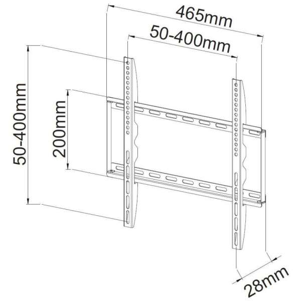 TECHLY Fixed Slim Wall Mount LED TV LCD 23-55" Black