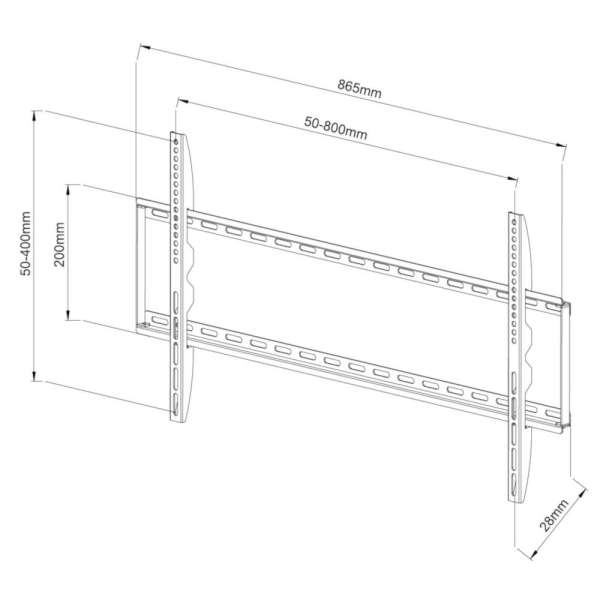 TECHLY Fixed Slim Wall TV LED LCD Bracket 42-80" Black