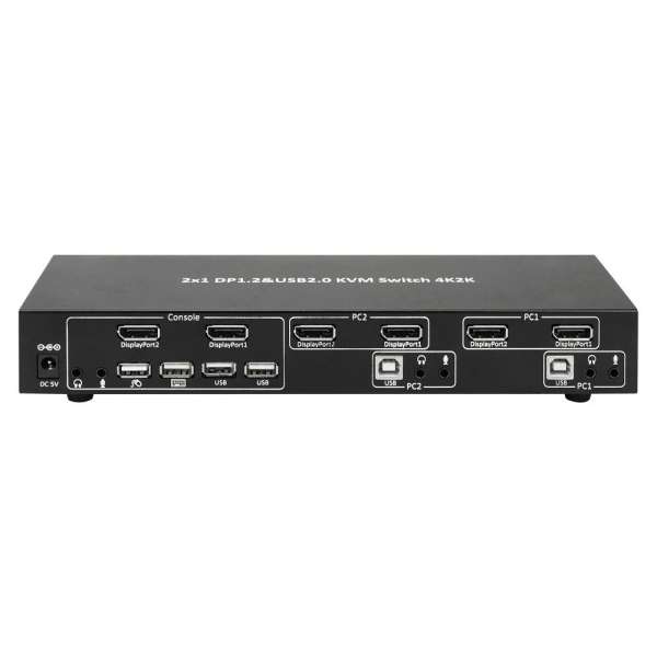 TECHLY IDATA DP-KVM2 2-Port DisplayPort1.2 Dual-Monitor KVM Switch