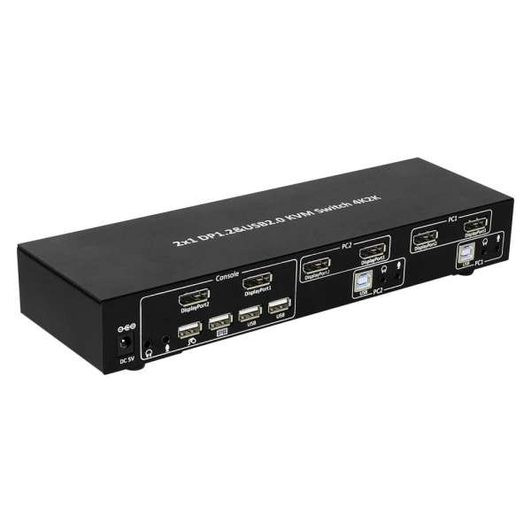 TECHLY IDATA DP-KVM2 2-Port DisplayPort1.2 Dual-Monitor KVM Switch