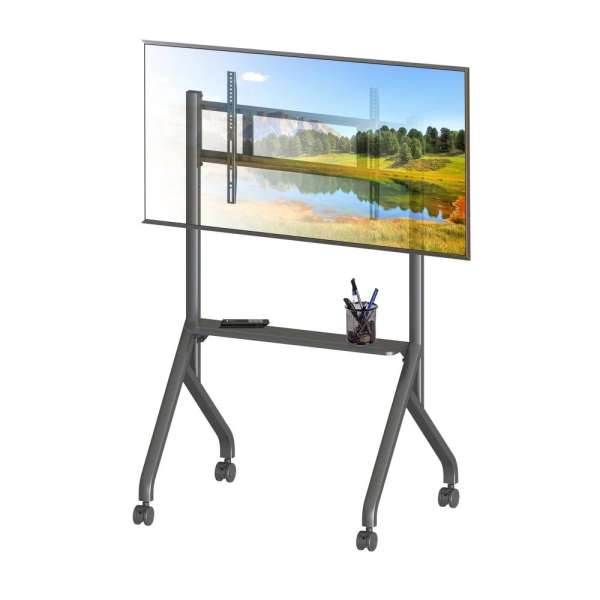 TECHLY Multifunction Mobile Floor Stand for 65-100" LCD/LED/Plasma TVs Black