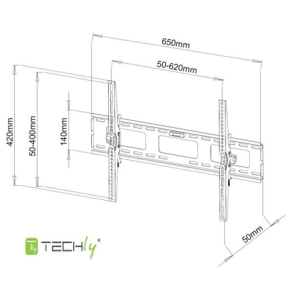 TECHLY Wall Bracket for LED LCD TV Tilt 40"-65" Black