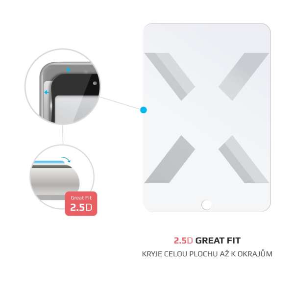 FIXED üvegfólia csak sík felületre Apple iPad 10.2"(2019/2020) iPadokhoz