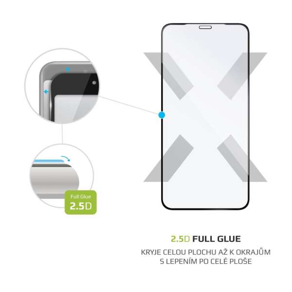FIXED teljes kijelzős üvegfólia Apple iPhone X/XS/11 Pro, Fekete