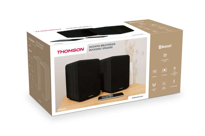 Thomson WS600DUO Bluetooth Bookshelf Speaker Black