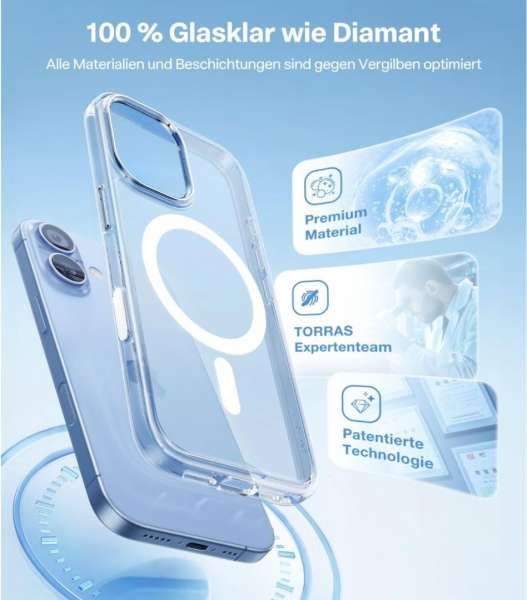 Torras Guardian Magnetic case for iPhone 17 Clear