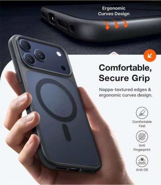 Torras Guardian Magnetic case for iPhone 17 Pro Black
