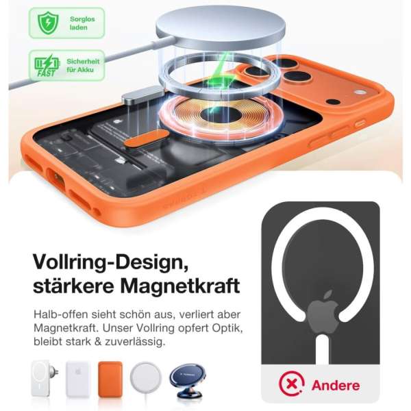 Torras Guardian Magnetic case for iPhone 17 Pro Energy Orange