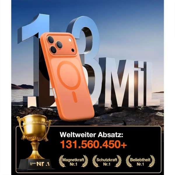 Torras Guardian Magnetic case for iPhone 17 Pro Energy Orange